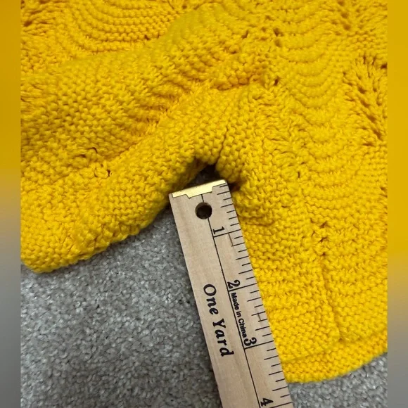 Casablanca Men’s Crochet Shorts in Sunny Yellow size Medium 100% Cotton NWOT